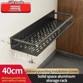 Aluminum Kitchen Shelf Wall Mounted Spice Organizer Rust and Moisture Resistant Bathroom Toiletries Storage Racks